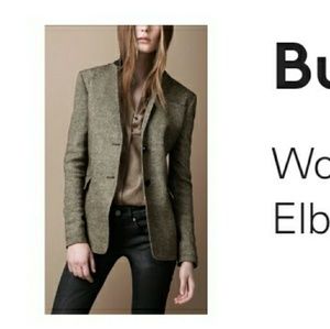 Burberry Brit linen blazer elbow pads
